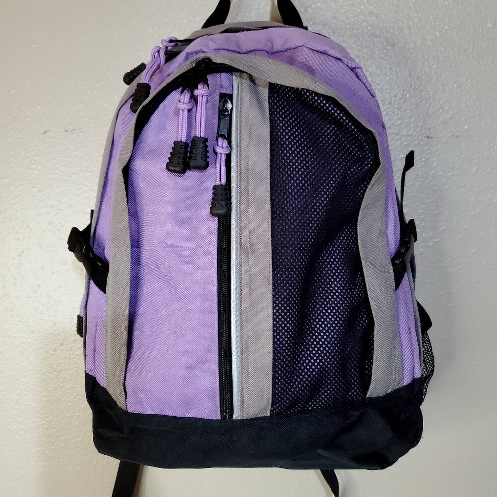 Lavender Black & Grey Kids School Backpack